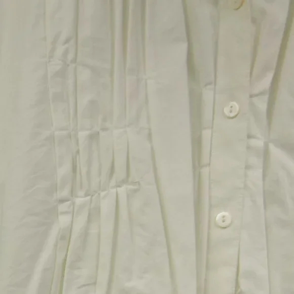 Foxcroft Shaped Stretch Ruched Button Front Collared Boho Style Blouse Size 8 - Picture 10 of 10